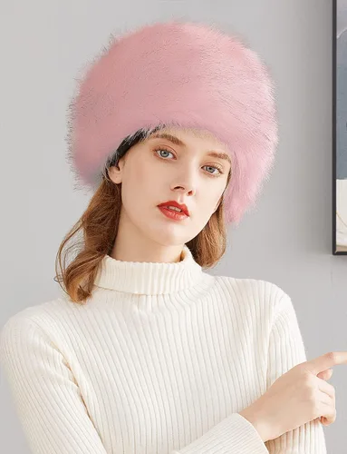 Vista 15 de Lovful Sombrero de invierno para mujer, de piel sintética, estilo cosaco ruso, sombrero de abrigo de invierno