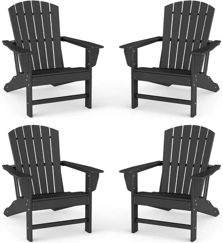Vista 16 de BRIOPAWS - Set de 2 sillas Adirondack Silla para hoguera Tamaño grande Plástico HDPE Resistente a la intemperie para terraza, piscina al