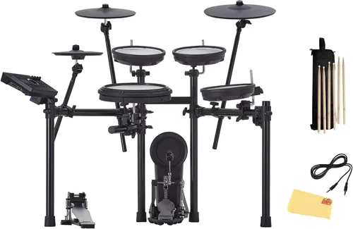 Vista 15 de Roland TD313 V-Drums Kit de batería electrónica Bundle con trono de batería, cable de audio, baquetas, bolsa para baquetas y paño de pulido
