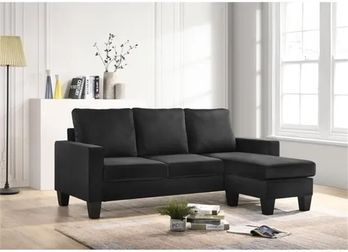 Vista 2 de Glory Furniture Jessica Velvet Sofá Chaise en Negro