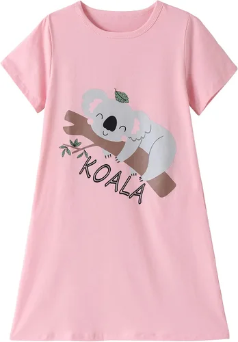 Vista 11 de Hupohoi Bata de dormir de manga corta para niñas grandes con lindos gatos, diseño de día perezoso, pijama Gato negro