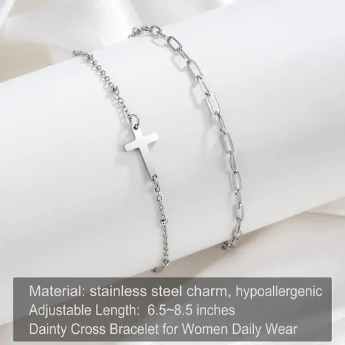 Vista 7 de Tarsus Pulsera de cruz para mujeres y hombres, regalos religiosos para mujeres y hombres, regalos cristianos para mujeres, amigos, familia