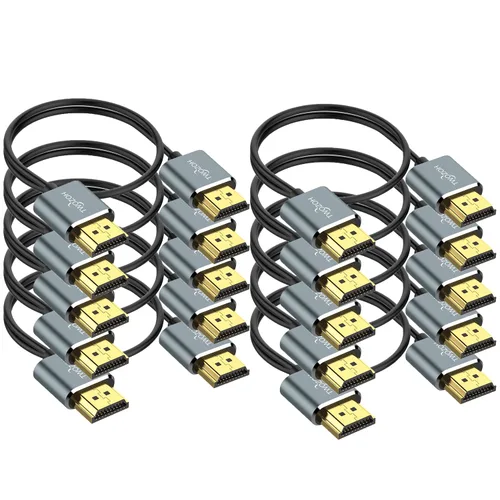 Vista 12 de Twozoh Cable HDMI a HDMI ultrafino de 1 pie, cable HDMI 2.0 hiperdelgado, cable HDMI extremadamente flexible compatible con 3D/4K @60Hz, 2160P, 1080P