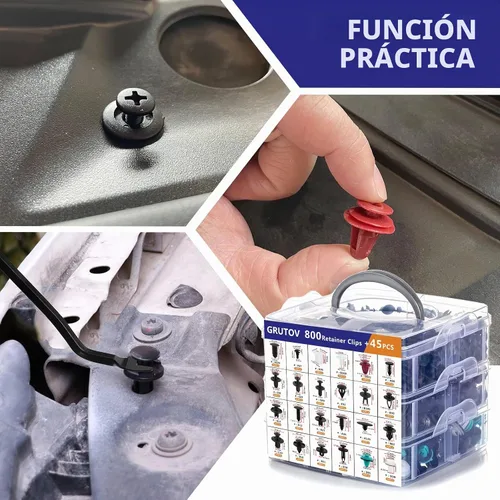 Vista 6 de 845 piezas de clips retenedores de parachoques para automóvil, pasadores de empuje automotrices, clips de carrocería, abrazaderas de plástico