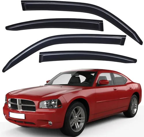 Vista 7 de Lightronic Visera de ventana de ventilación automática con clip extra duradero, se adapta a Dodge Charger 2006-2010, protección UV, deflector