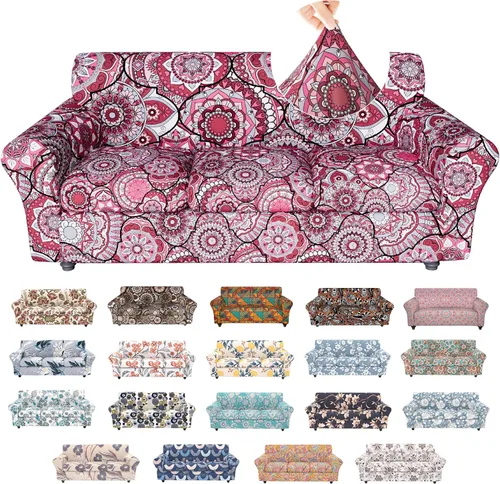 Vista 39 de Fundas elásticas para silla, fundas elásticas para sillón de 2 piezas, fundas de sofá lavables con diseño floral para sillón, protector de muebles