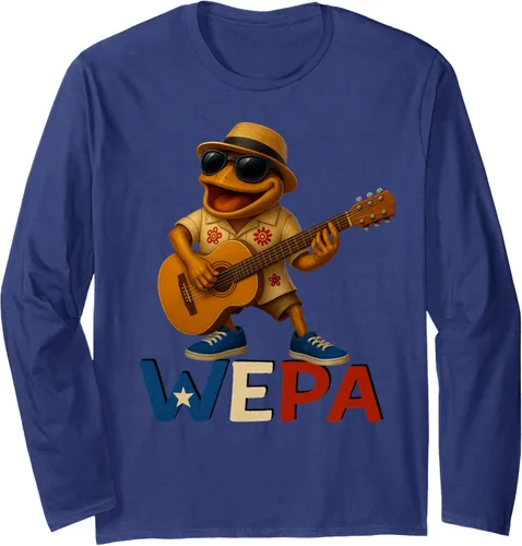 Vista 6 de Playera de manga larga africana Playera Coqui Boricua Puerto Rico Wepa Taino