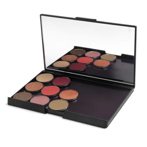 Vista 3 de Paleta magnética de maquillaje con espejo y 20 calcomanías de metal, paleta de almacenamiento vacía para sombra de ojos, resaltador de polvo
