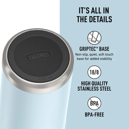 Vista 4 de THERMOS ICON SERIES, botella de acero inoxidable de doble temperatura, 40 onzas, glaciar