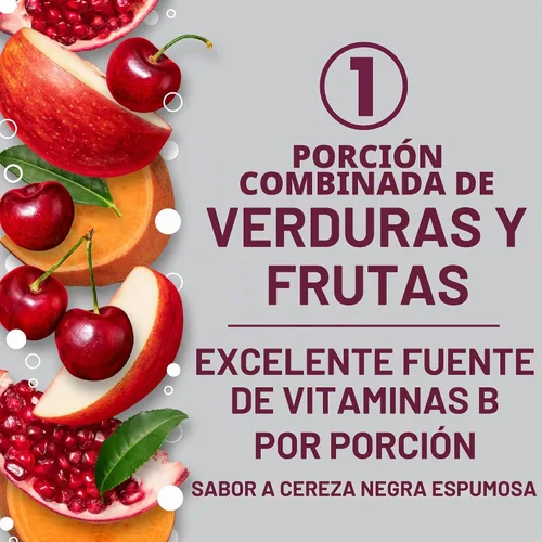 Vista 3 de V8 +ENERGY Bebida Energética de Cereza Negra, lata de 11.5 fl oz (paquete de 4)