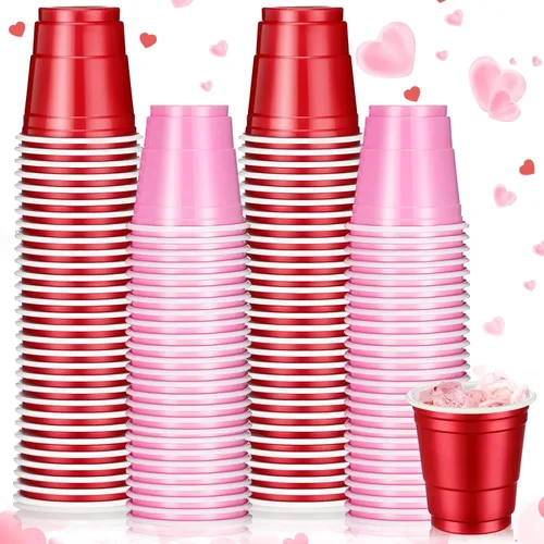 Vista 9 de Roshtia Paquete de 100 vasos desechables de 2 onzas, vasos de chupito de Mardi Gras, pequeños vasos de plástico para Navidad, fiesta de Año Nuevo