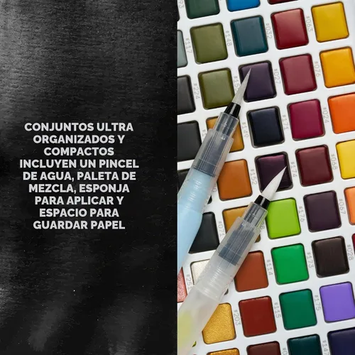 Vista 7 de SAKURA XCNW-12H XNCW-12H, Juego de acuarelas de campo de 12 colores surtidos con pincel