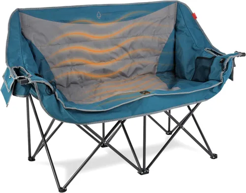 Vista 8 de ARROWHEAD OUTDOOR Silla de camping plegable portátil doble Duo con 2 tazas y soporte para copas de vino, bolsa de transporte, soporta hasta 650