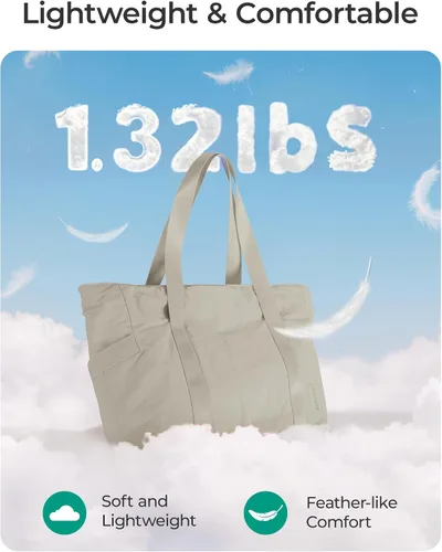 Vista 74 de BAGSMART Bolsa de mano para mujer con cremallera, bolsa de gimnasio con compartimentos, bolsa de trabajo para enfermera, baile, bolsa de yoga