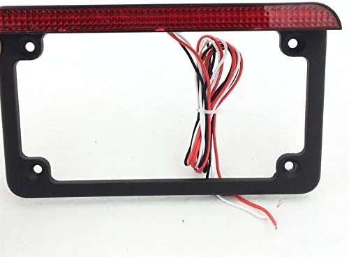 Vista 4 de SMT-Universal compatible con/Suzuki/Yamaha/Kawasaki/Harley Compatible con placa de matrícula LED negra completa de 6 pulgadas Fram Motorcycle