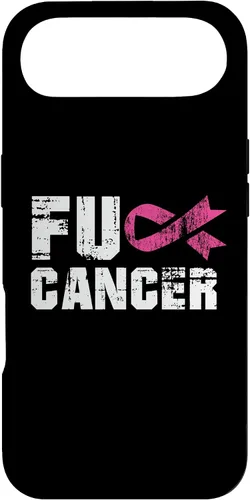 Vista 27 de iPhone 16 Fuck Cancer Survivor Gift Distressed Pink Ribbon Awareness Case