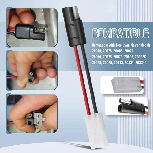 Vista 7 de Cargador de batería 136-9126 de Huthbrother, compatible con cargador de batería Toro de 22 pulgadas, reemplaza 114-1588, 104-7401, compatible