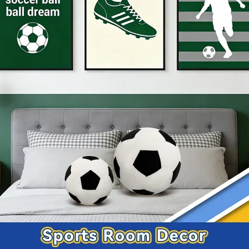 Vista 8 de Almohada de fútbol esponjosa – Pelota de fútbol orbicular duradera de 8 pulgadas, almohadas decorativas de fútbol de relleno suave para sofá