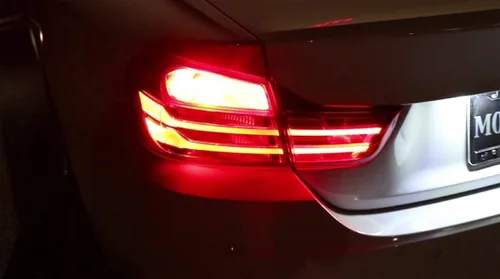 Vista 5 de iJDMTOY Brilliant Red 54-SMD 7506 7527 P21W Canbus - Bombillas de repuesto compatibles con BMW F22 F30 F32 2 3 4 Series luces direccionales traseras