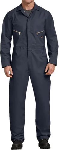 Vista 7 de Dickies - Overol de manga larga de lujo para hombre de 7.5 oz de sarga con cierre frontal para mecánico, uniforme industrial Azul marino oscuro