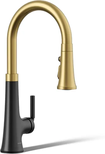 Vista 13 de KOHLER 23767-BL Grifo de tono de barra de cocina de un solo mango, grifo de fregadero de preparación, grifo de barra húmeda, grifo para fregadero