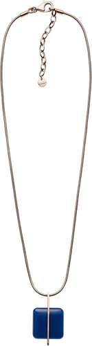 Vista 3 de Skagen Collar con colgante de acero inoxidable de oro rosa para mujer con detalles de cristal o perla