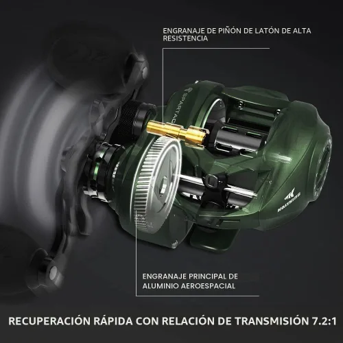Vista 8 de KastKing Spartacus II Baitcasting Fishing Reel, 6oz Ultralight Baitcaster Reel, Super Smooth with 17.6 LB Carbon Fiber Drag, 7.2:1 Gear Ratio, 39mm