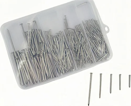 Vista 3 de Kit surtido de 400 piezas de uñas de alta calidad, uñas colgantes de buena dureza, uñas de pared, 5 tamaños