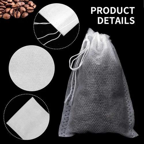 Vista 4 de 100 filtros de café frío, bolsas de filtro de preparación fría sin ensuciar, bolsas de filtro de preparación fría de 2.76 x 3.54 pulgadas, bolsas