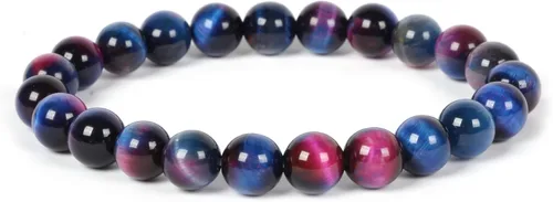 Vista 65 de Justinstones Gem - Pulsera elástica de cuentas redondas de piedras semipreciosas de 8 mm, unisex, de 17.78 cm Turmalina negra de grado A