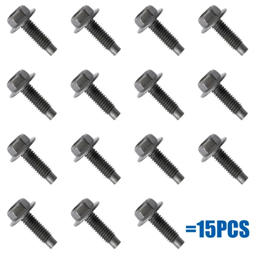 Vista 4 de 15pcs 5/16"-18 x 1" Tornillos de bloqueo de giro de cabeza de arandela hexagonal