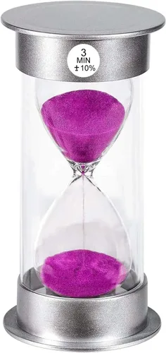 Vista 7 de Temporizador de arena de 1 minuto, reloj de arena de plástico de 1 minuto, reloj de arena pequeño de un minuto, temporizador de cristal de arena Azul