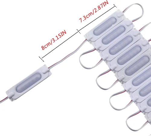 Vista 5 de 200 luces LED superbrillantes para módulo de letreros de letras 5050 luces LED impermeables con cinta adhesiva en la parte trasera (blanco cálido)