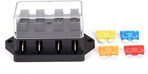 Vista 4 de Fuse Car 4 Way Circuit Standard ATO Blade Fuse Box Block Holder 12V/24V+4 Way Fuse
