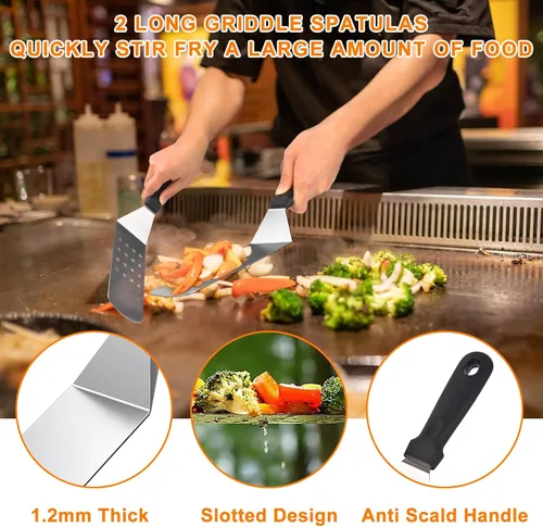 Vista 2 de Kit de accesorios para parrilla Latiret Blackstone, juego de 23 accesorios para parrilla para Camp Chef, accesorios para parrilla de parte superior