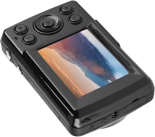 Vista 4 de Cámara digital para niños, video 720P de 2.4 pulgadas, pantalla LCD de 4X, zoom digital de 16 MP, videocámara compacta con luz de relleno y soporte