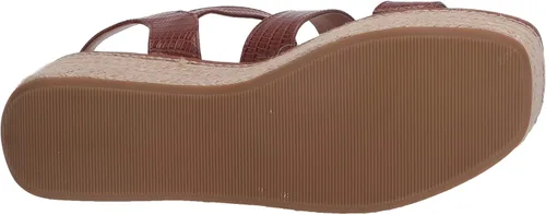 Vista 4 de Chino Lavandería Viento Espadrille Estilo Plataforma Suela Sandalia-BronceadoCrema Estiramiento