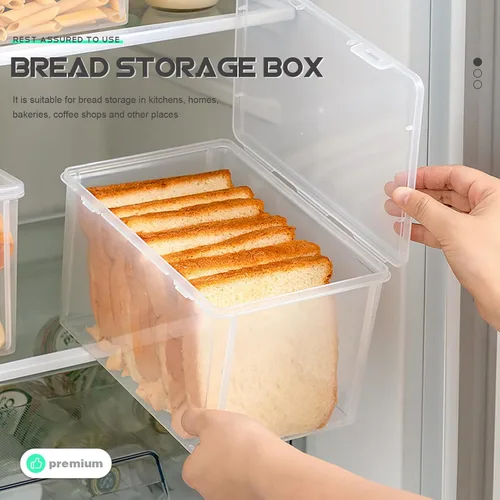 Vista 3 de DOITOOL Recipientes de pan herméticos para pan, caja de pan de plástico transparente para pan casero, soporte para pan de 8 pulgadas