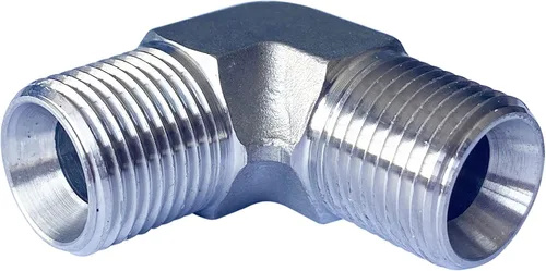 Vista 7 de HFS (R) SS304 Instalación de tubería, 90 grados Barstock Street Codo, 1/2" macho NPT x 1/2" macho NPT