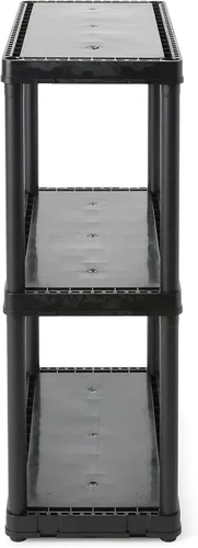 Vista 8 de Gracious Living Sistema de organización de almacenamiento de 3 estantes de altura fija, uso ligero, sólido, de 12 x 24 x 33 pulgadas, para hogar