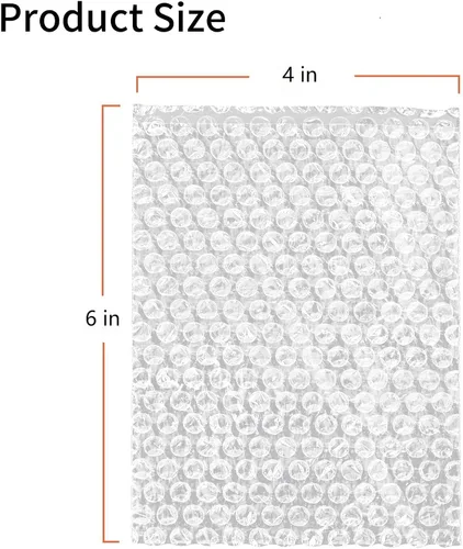 Vista 2 de 100 bolsas de burbujas de 4 x 6 pulgadas, pequeñas bolsas de burbujas transparentes, bolsas de amortiguación de burbujas de doble pared