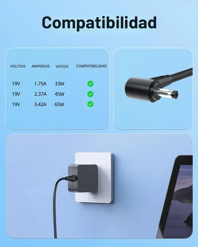 Vista 4 de Superer Cargador de computadora compatible con ASUS Vivobook Laptop 65W 45W 33W