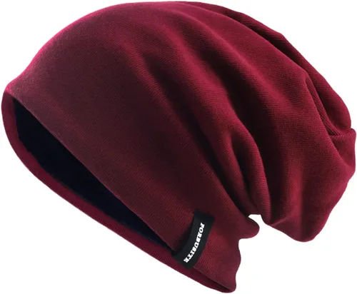 Vista 12 de VECRY Gorro de punto holgado para hombre, diseño de cráneo, largo y holgado, hip-hop, para invierno y verano, B305 B305-negro