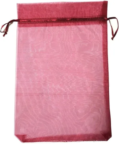 Vista 4 de ATCG 50 bolsas de organza grandes con cordón de 8 x 12 pulgadas, decoración de festivales, bodas, fiestas, bolsas de maquillaje (azul aguamarina)