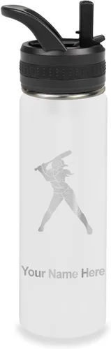Vista 74 de LaserGram Botella de agua personalizada de 32 onzas, jugador de softbol Regalo grabado para jugadores de sóftbol, acero inoxidable aislado al vacío