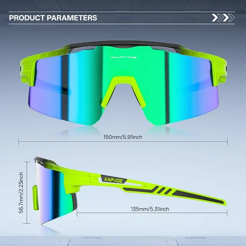 Vista 7 de KAPVOE Gafas de sol polarizadas para ciclismo y deportes, para hombres y mujeres, UV400 MTB para bicicleta de montaña con 3 lentes K75
