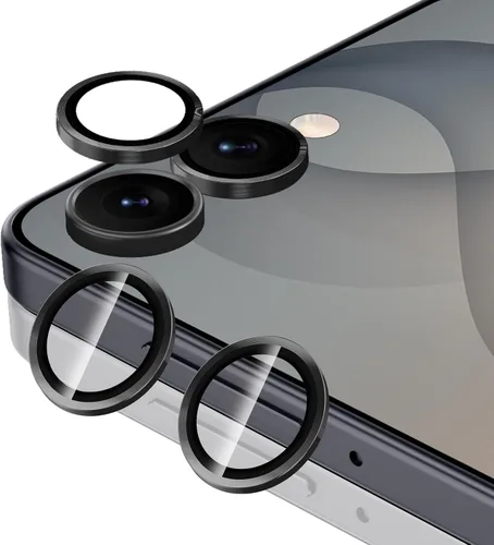 Vista 138 de Casetego Protector de lente de cámara para Galaxy Z Fold 8, [Diseño de purpurina mejorado], [Fuerte adherencia], lente de vidrio templado 9H negro