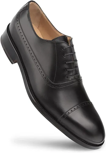 Vista 3 de Mezlan E400 - Zapatos de vestir de lujo para hombre - Piel de becerro europea con acabados a mano - Hecho a mano en España - Ancho medio