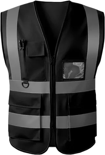 Vista 12 de High Visibility Safety Vest with Reflective Strips & Pockets