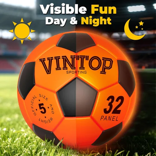 Vista 5 de VINTOP Balón de fútbol iluminado para niños que brilla en la oscuridad, no 5 con bomba, deportes y actividades al aire libre con luz LED, ideas